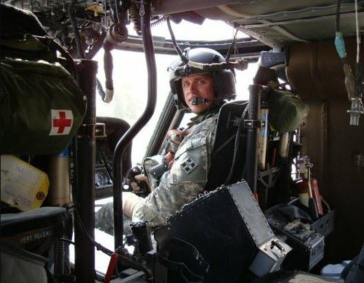 Team member in pilot costume